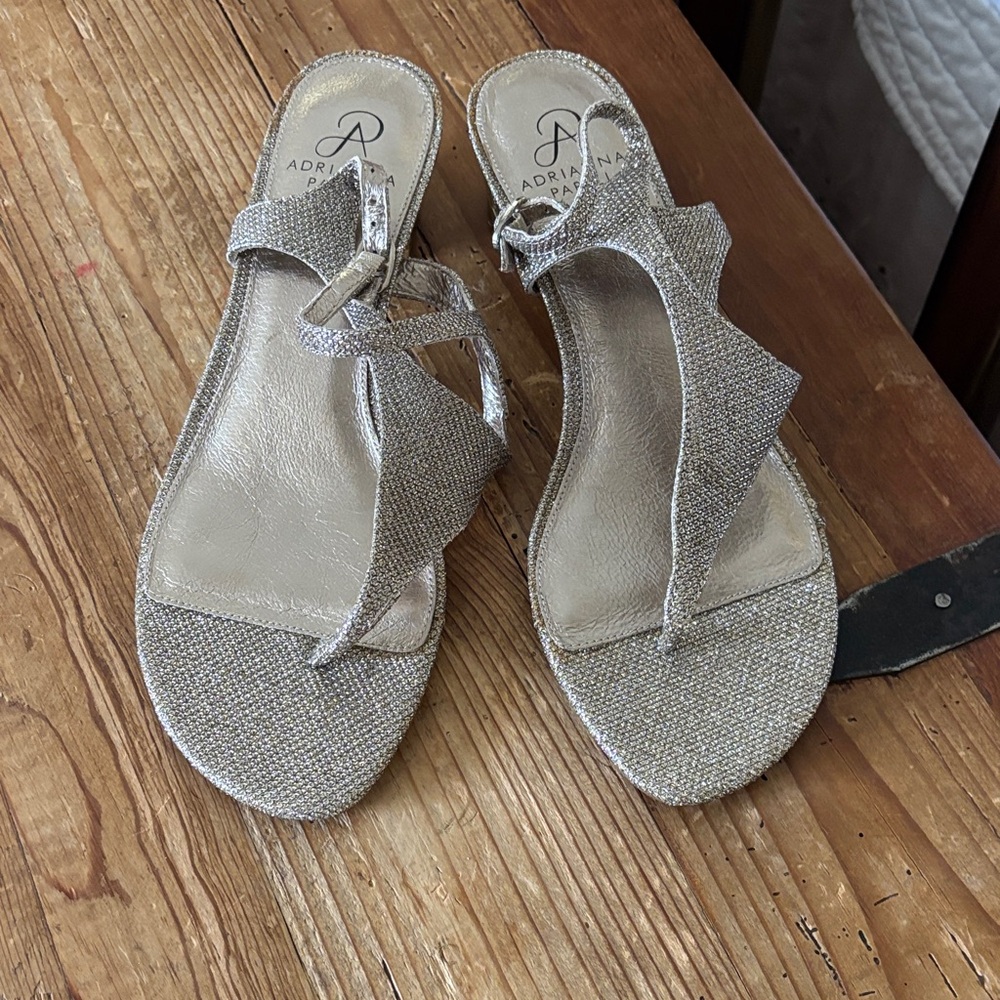 Adrianna Papell Sparkling Silver Sandals